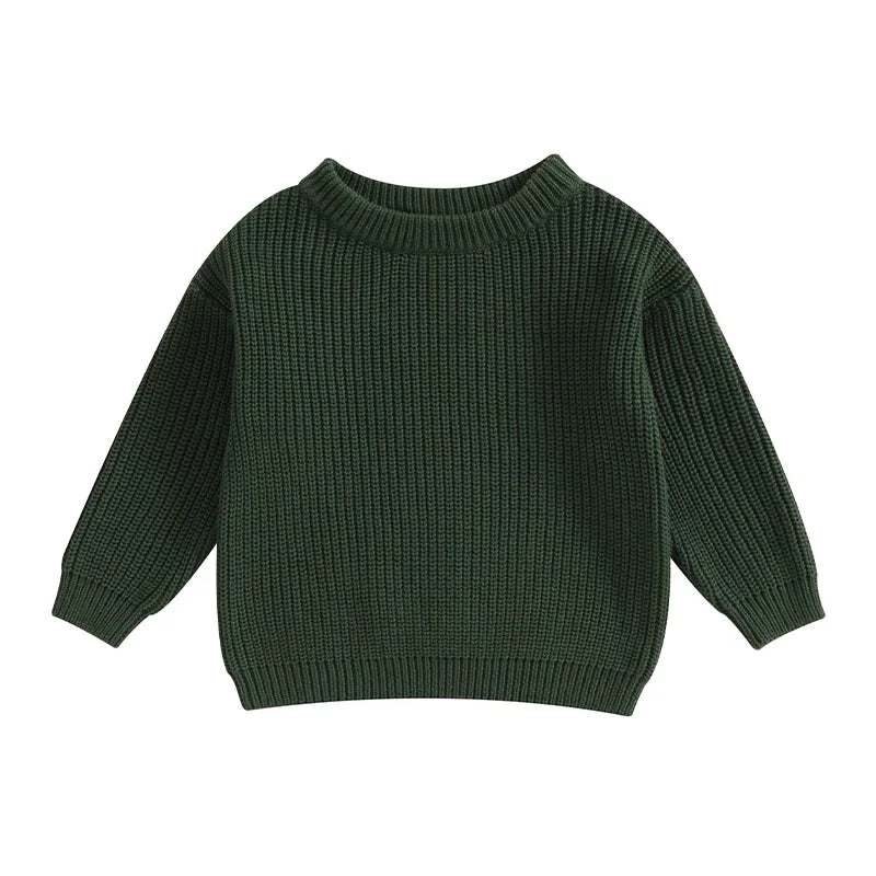 Lioraitiin Toddler Baby Knit Sweater Round Neck Long Sleeve Pullover Sweatshirt for Fall and Winter