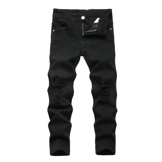 Boys Skinny Fit Ripped Distressed Stretch Fashion Denim Jeans Pants