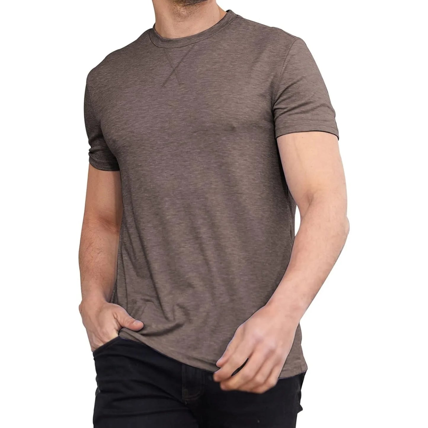 Men Soft Casual Short Sleeve Lightweight Basic T-Shirt Big and Tall