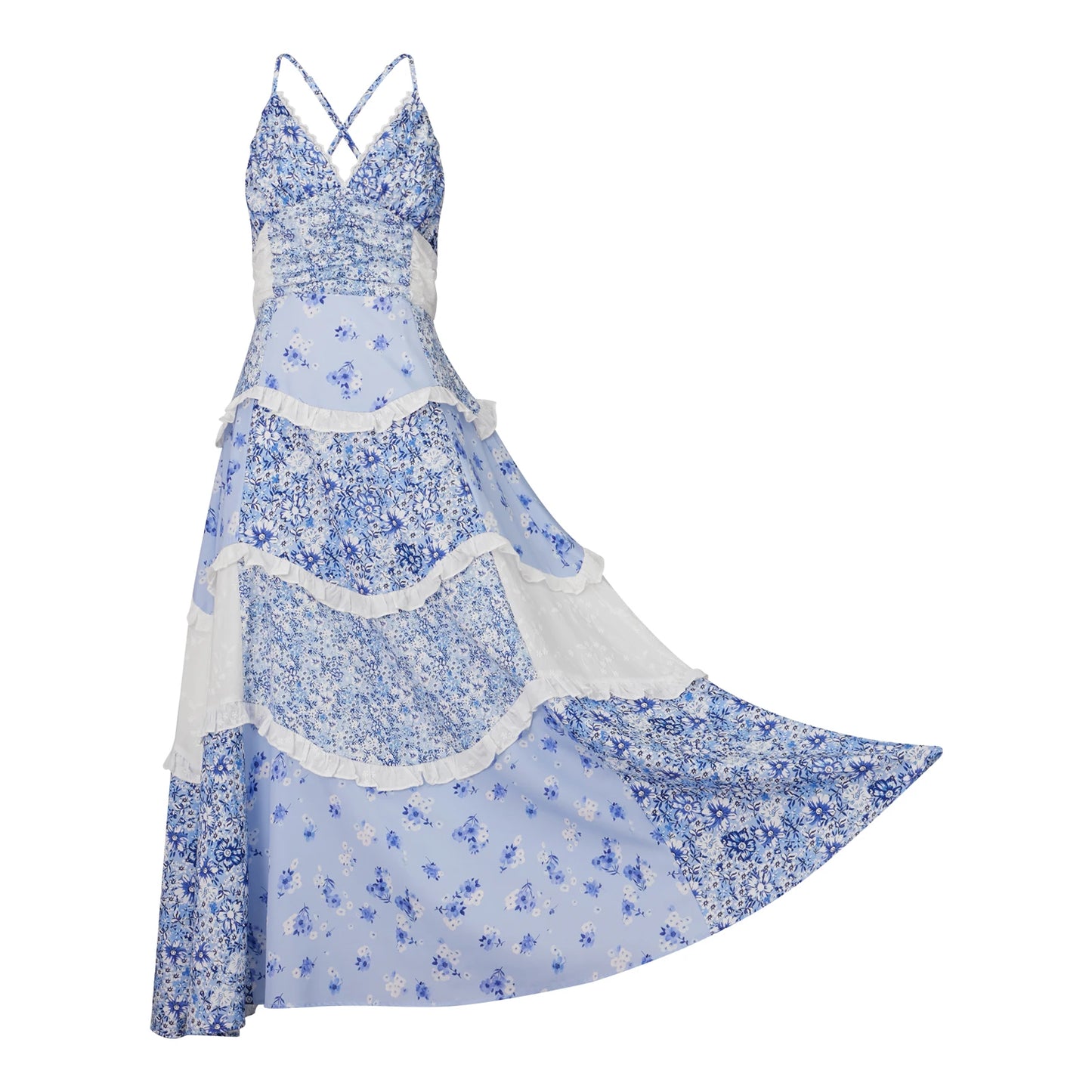 Elegant Boho Chic Maxi Dress with Floral Print for Summer