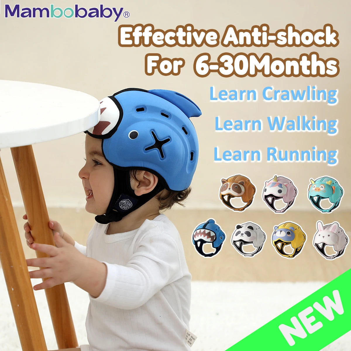 Mambobaby Safe Anti-Shock Baby Helmet for Infant Safety