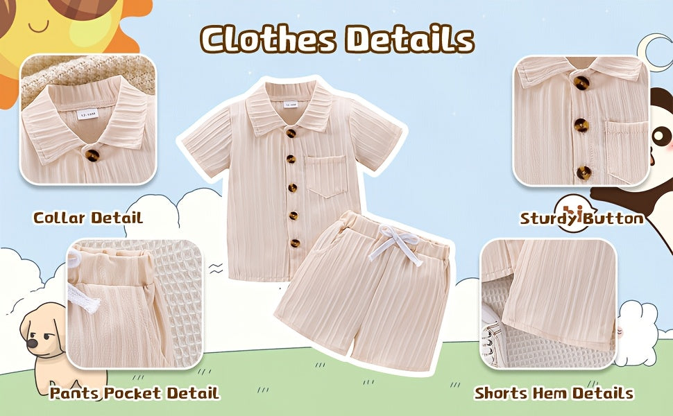 Baby Boy Clothes Summer Shorts Set Short Sleeved Shirt Top 12 Months-5T Without Tee