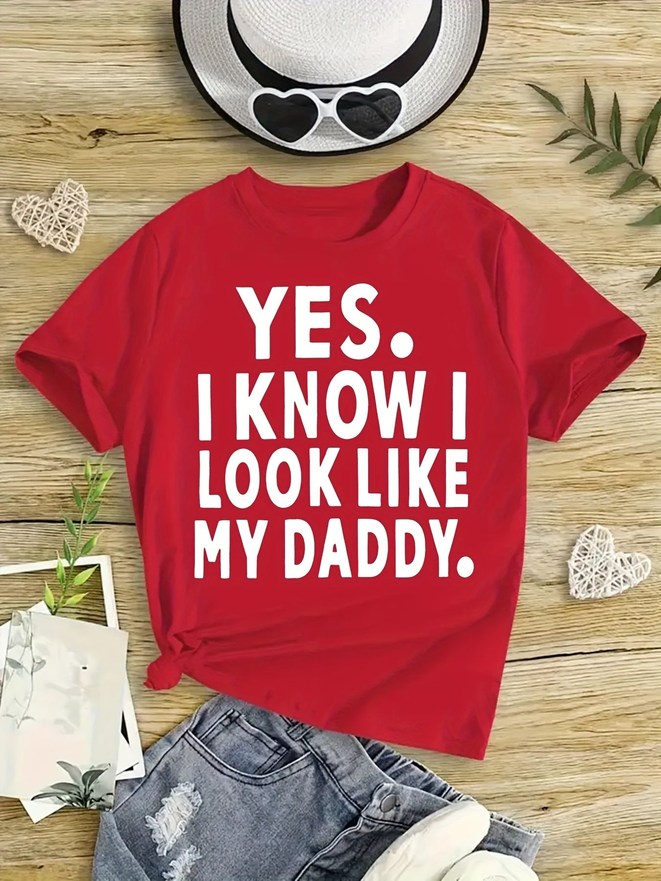 Girls' I Know I Look Like My Daddy Graphic Tee 100% Cotton
