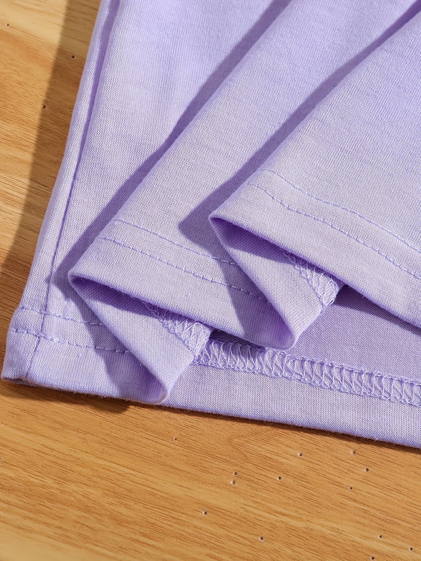 7-Piece Set of Girls' Solid Short-Sleeved T-Shirts