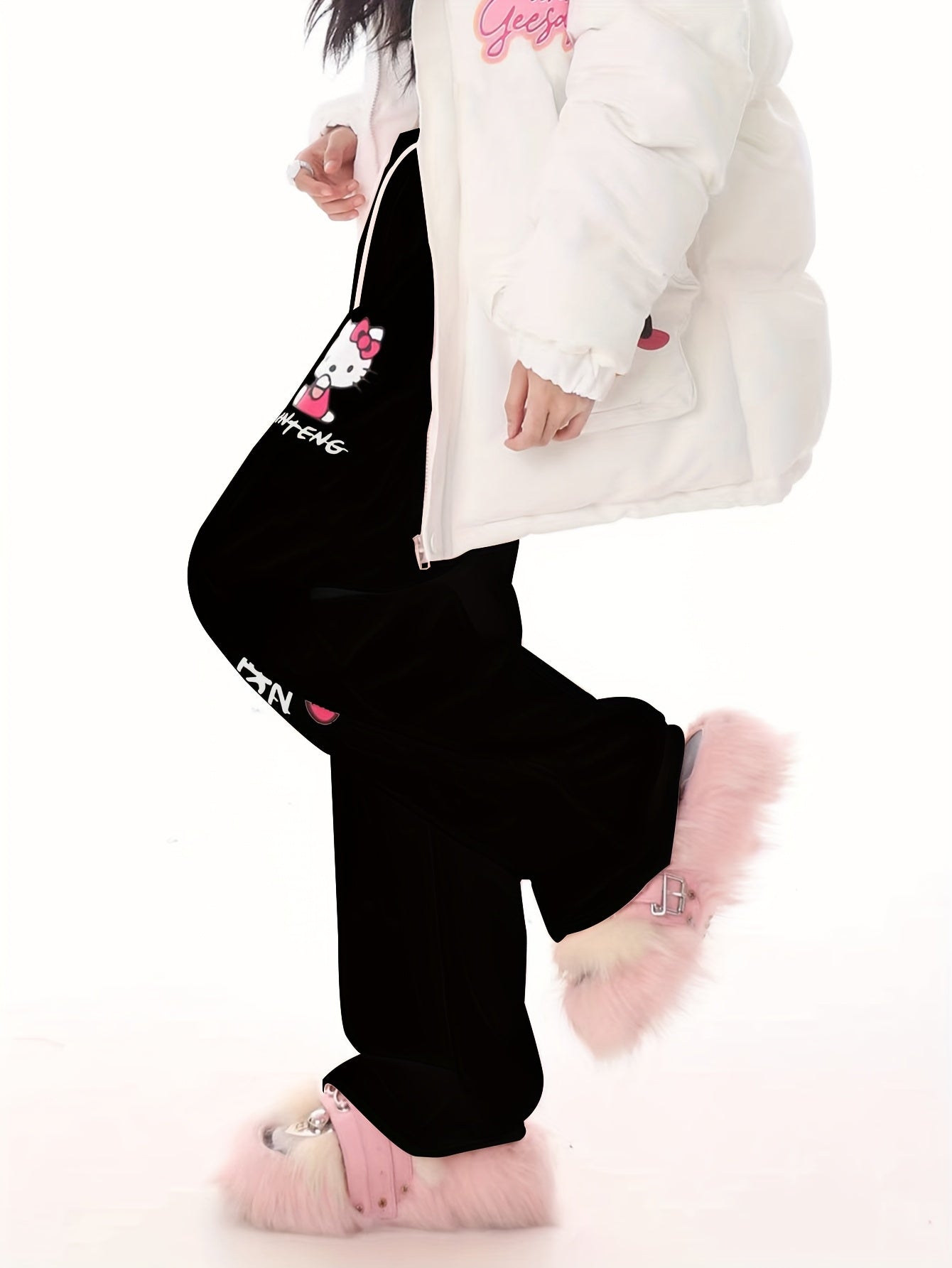 Comfy Polyester Hello Kitty & Friends Graphic Sweatpants