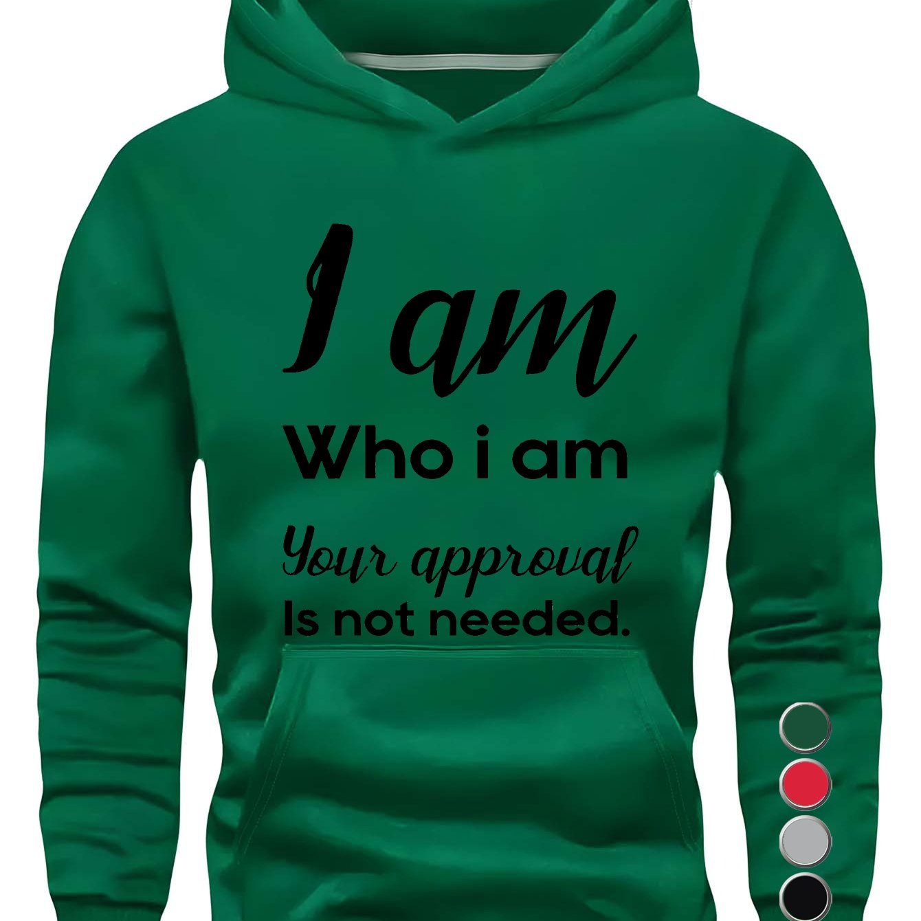 WHO I AM Young Man Hoodies Sweatshirt for Casual Wear