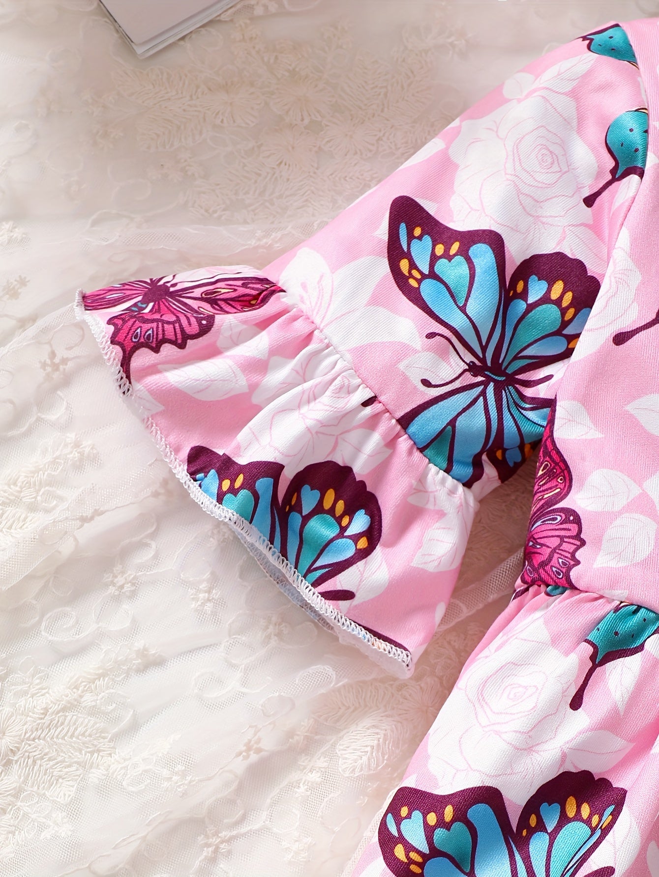 Toddler Baby Girl Winter Outfits Cute Butterfly Top Jeans Set