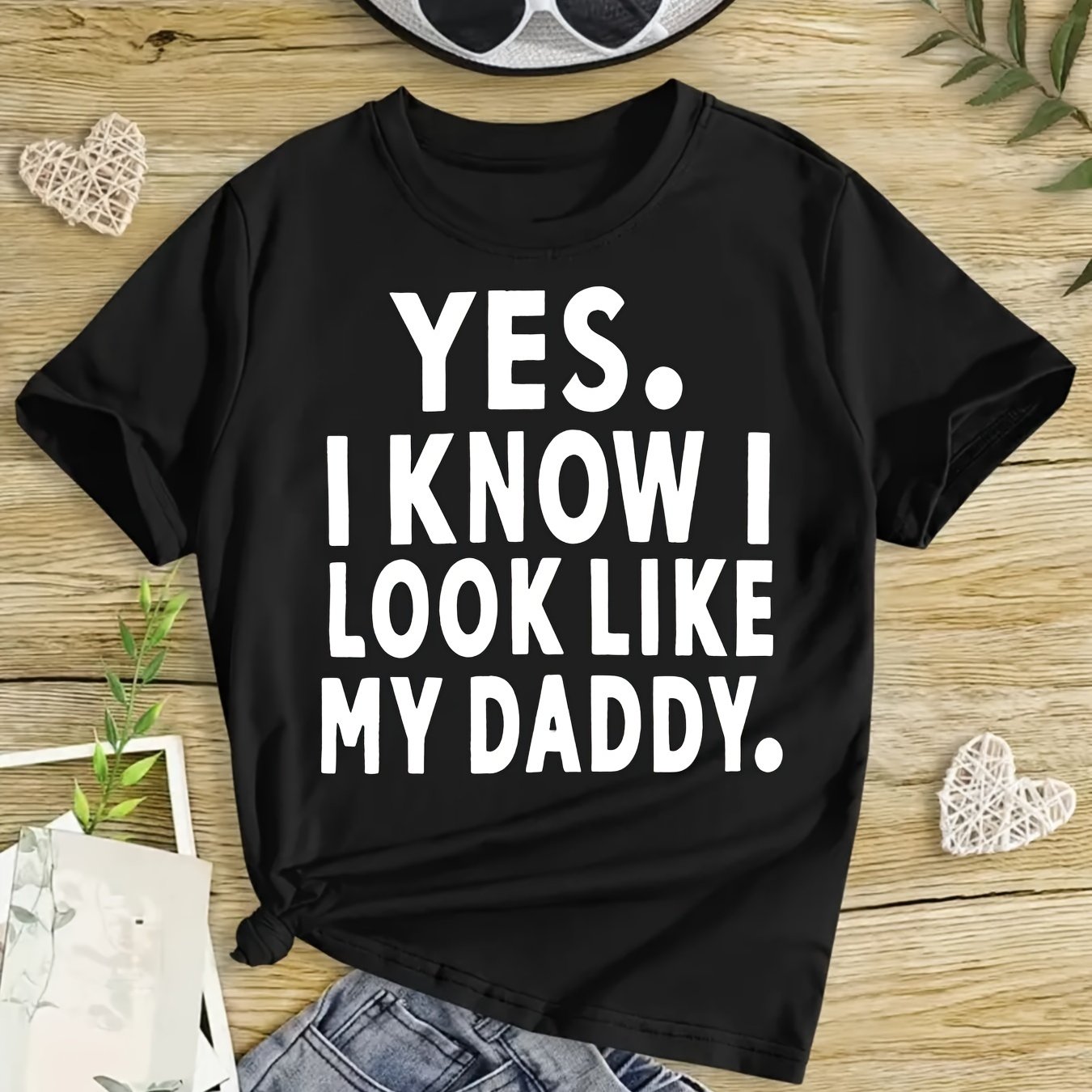 Girls' I Know I Look Like My Daddy Graphic Tee 100% Cotton