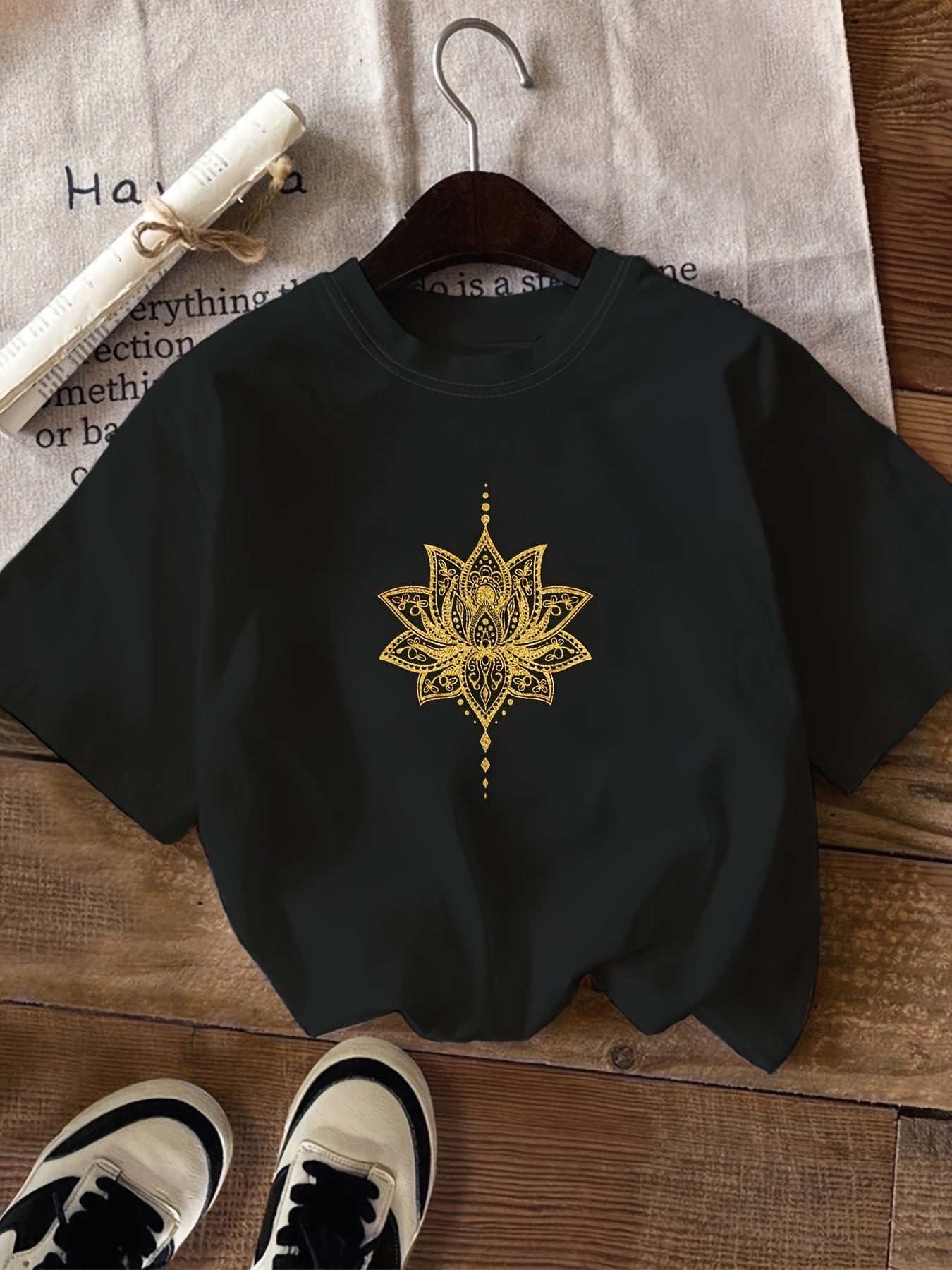 Teenage Girl Peilis Pattern Printed Casual Short Sleeve Shirt