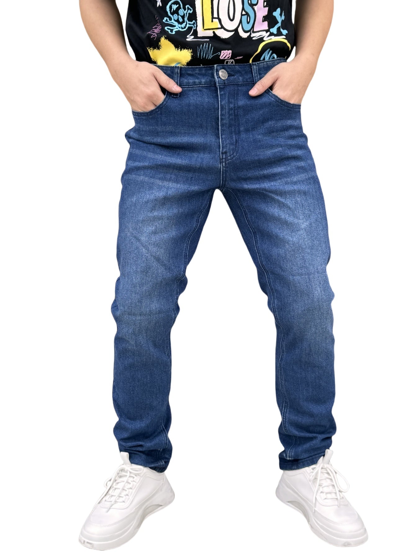 Large-Size Jeans Men Loose Straight Tubes Casual Pants