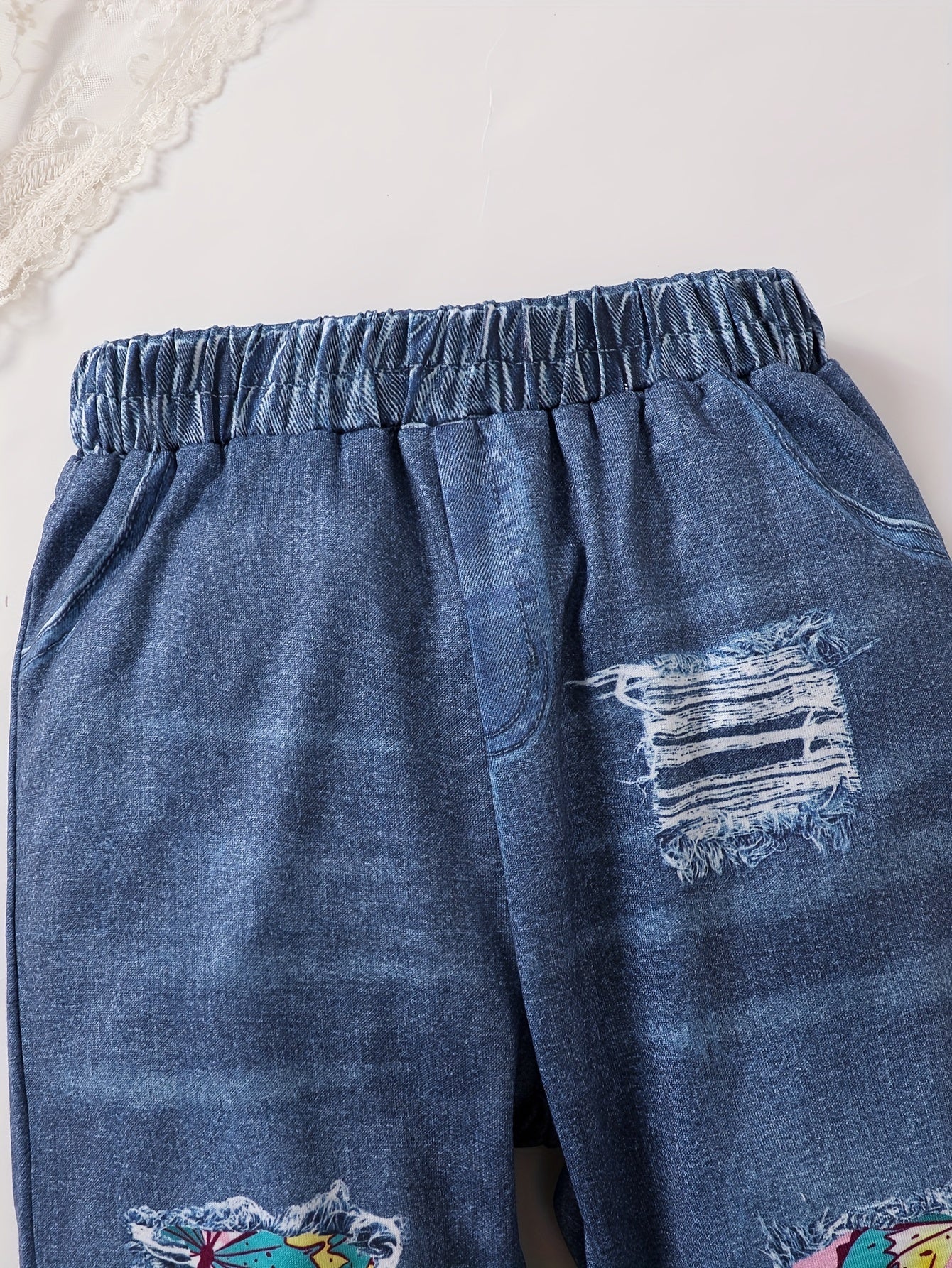 Toddler Baby Girl Winter Outfits Cute Butterfly Top Jeans Set