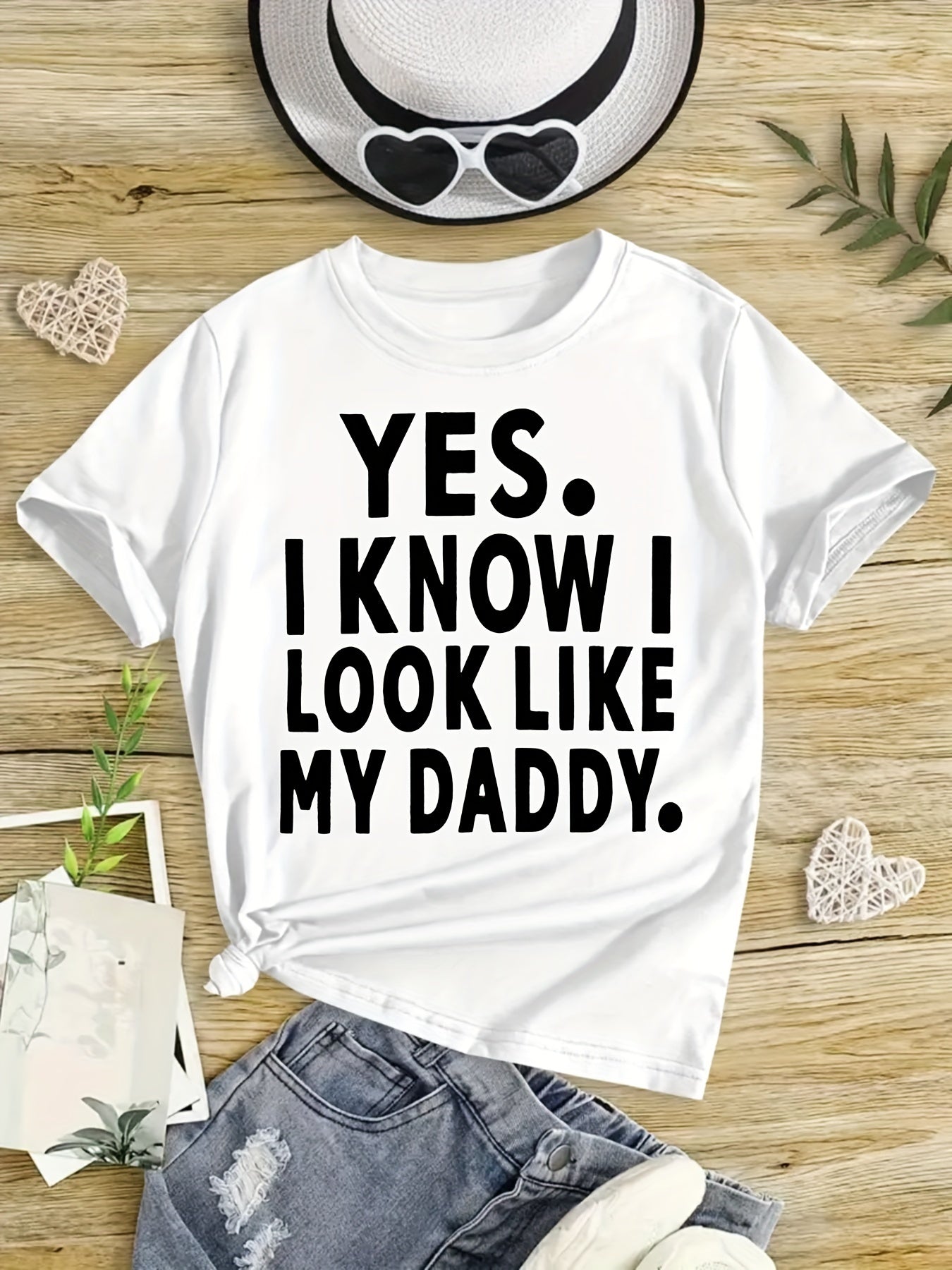 Girls' I Know I Look Like My Daddy Graphic Tee 100% Cotton