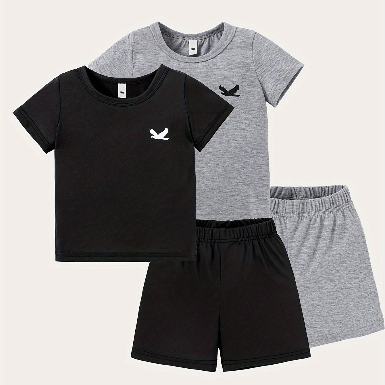 4PCS -  Boys' And Girls' Shirt and Shorts Set