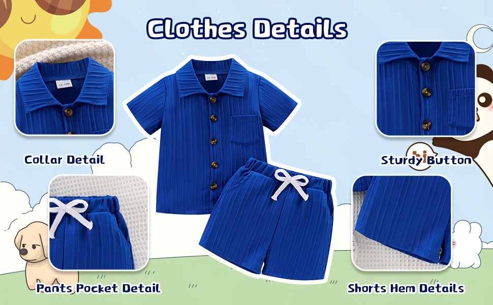 Baby Boy Clothes Summer Shorts Set Short Sleeved Shirt Top 12 Months-5T Without Tee