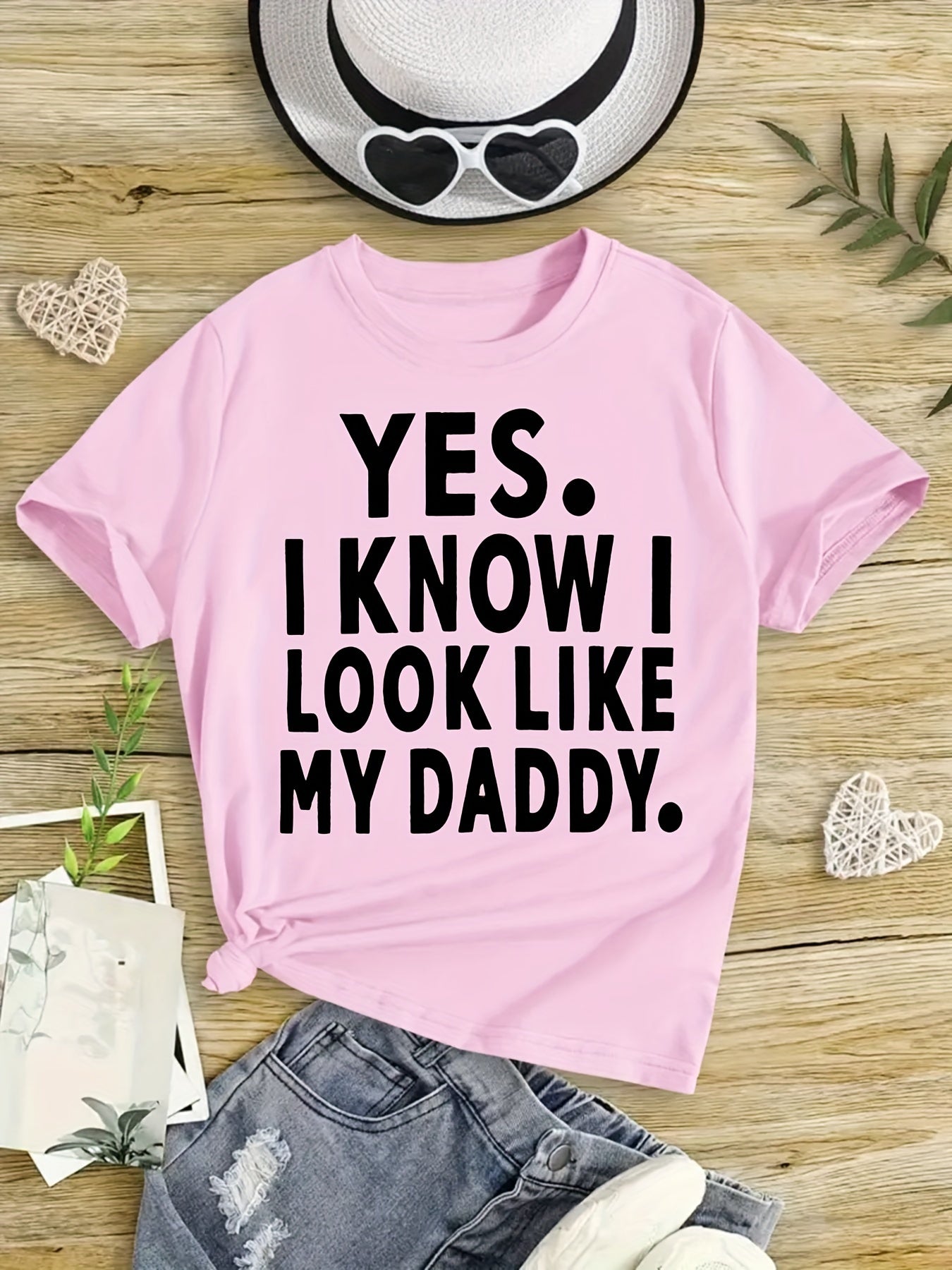 Girls' I Know I Look Like My Daddy Graphic Tee 100% Cotton