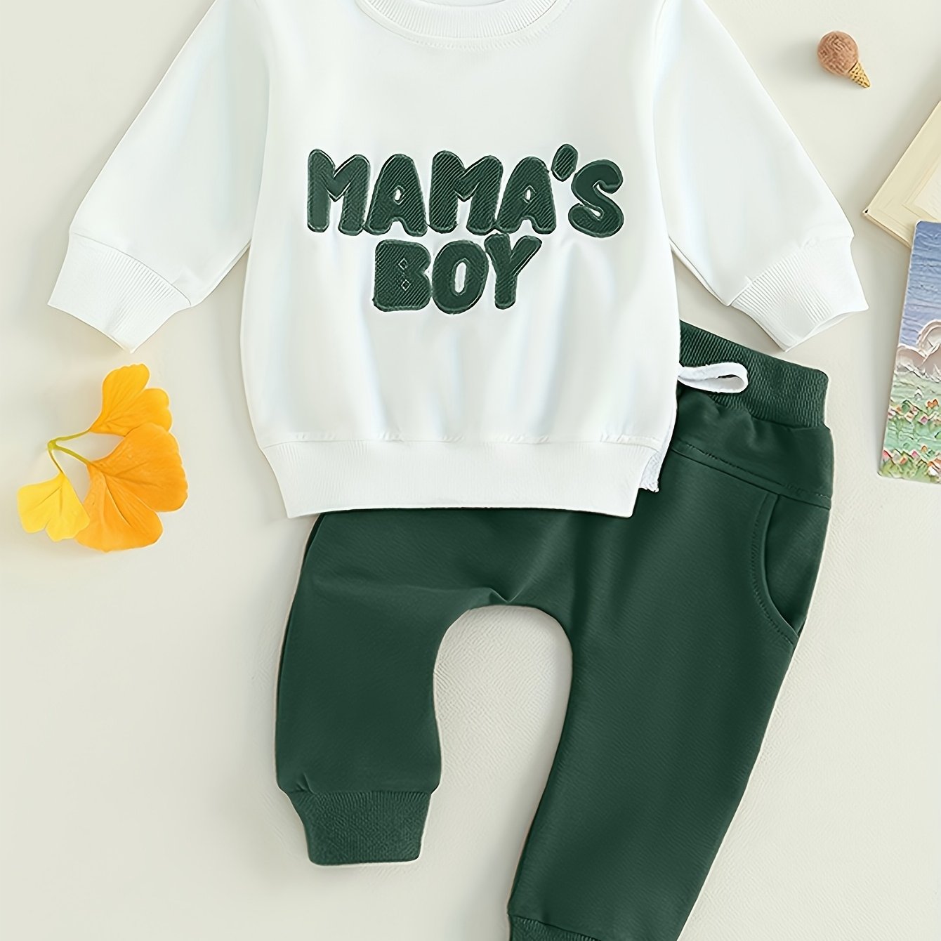 Toddler Baby Boy Clothes Mama's Boy Print Long Sleeve Set